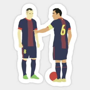 Xavi & Andres Iniesta Barcelona Midfield Duo Maestro Sticker
